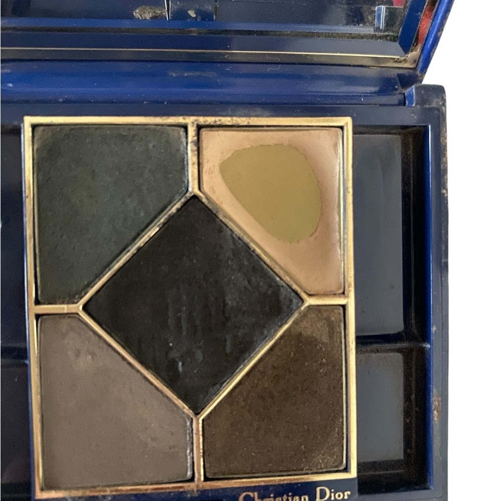 Vintage Christian Dior Retired Eyeshadow Palette 5 green black cream gray brown - Picture 3 of 4